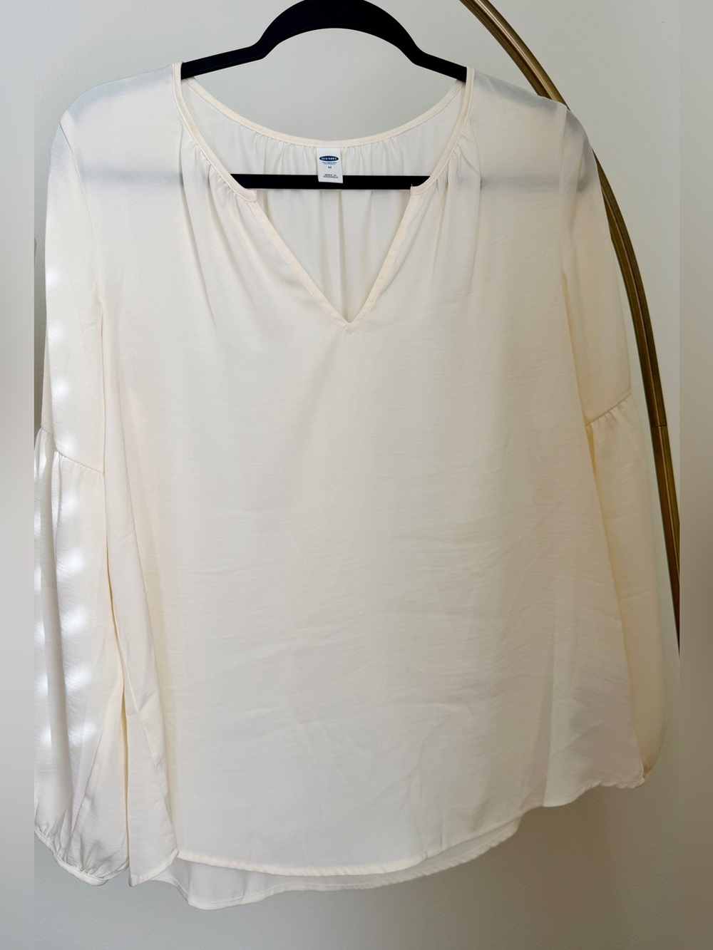 Old Navy Cream V-Neck satin Blouse